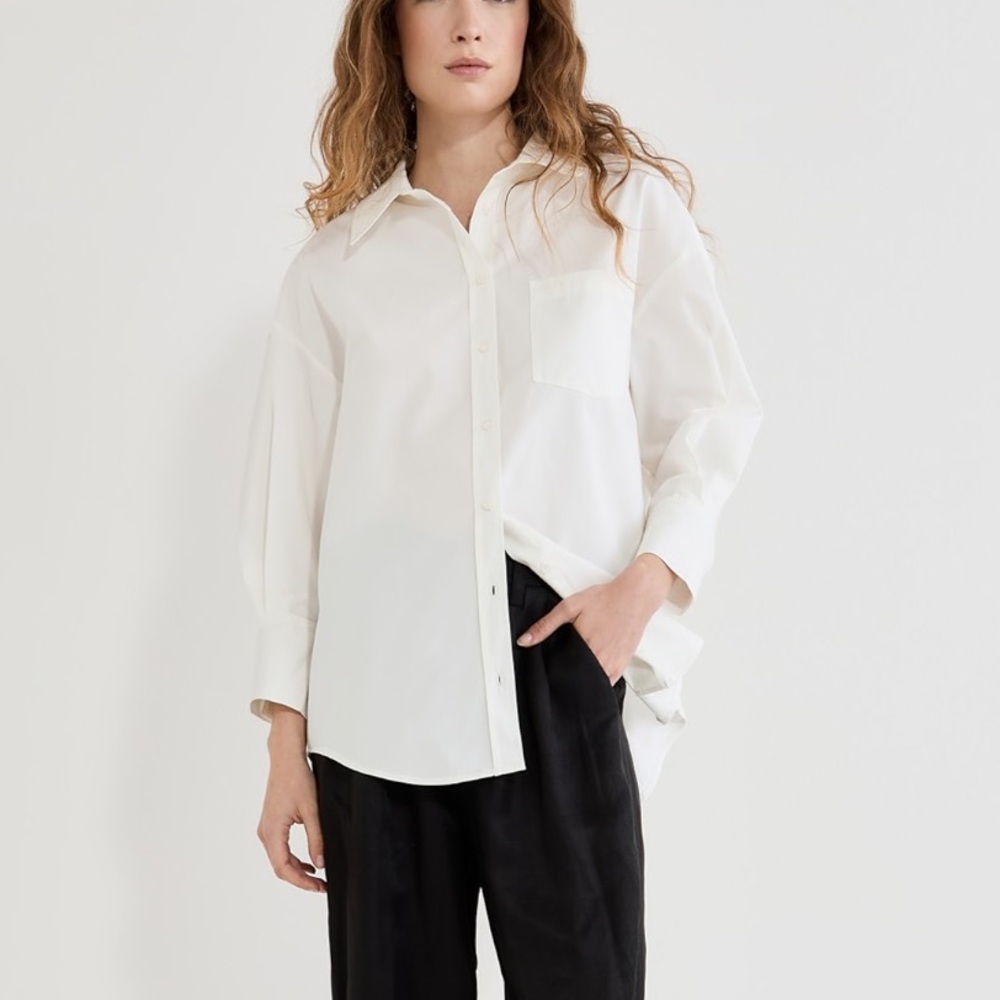 Anine Bing, Mika Shirt, White, Size Small